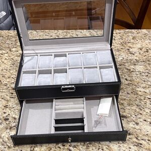 Black Watch and Jewelry Organizer